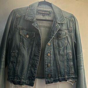 Express Jeans Distressed Denim Jacket Size: Medium